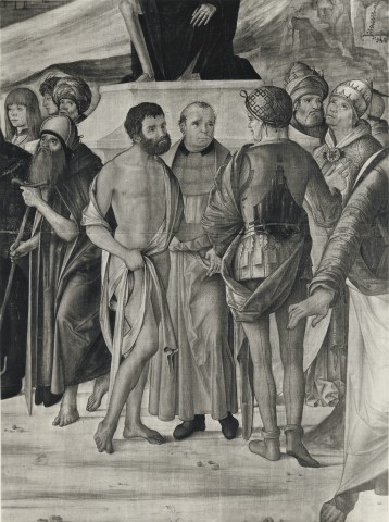 A. Villani e Figli — Lorenzo Costa (1460-1535). Il trionfo della Morte (part. degli astanti). S. Giacomo Maggiore. Cappella Bentivoglio — particolare
